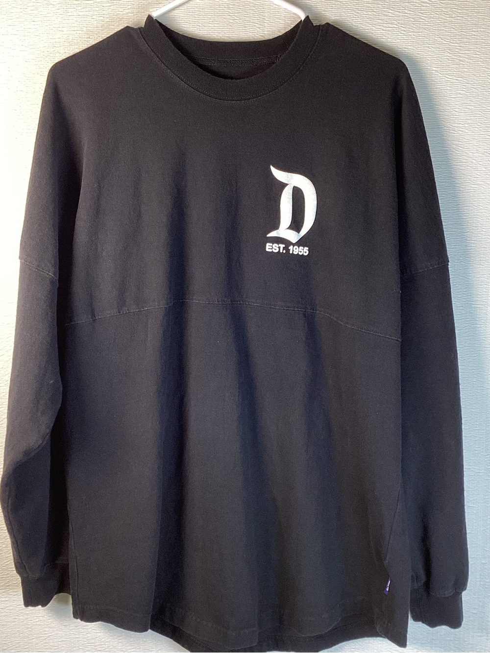 Disneyland Resort Spirit Jersey Black Oversized Long Sleeve Shirt Medium